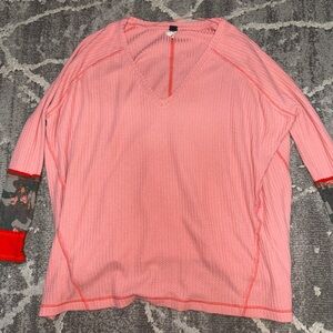 We The Free Lovin Leopard Thermal Oversized V-Neck